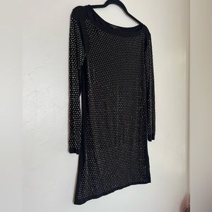Allsaints crystal embellished long sleeve mini dress